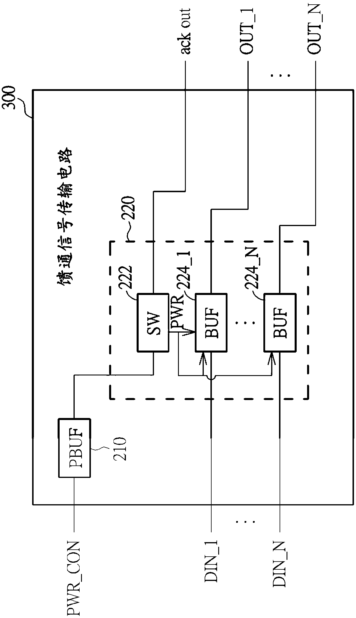 Feedthrough signal transmission device/method and related feedthrough signal transmission circuit