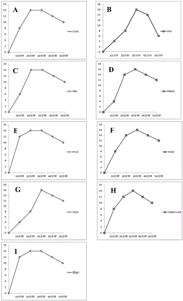 Kit for simultaneously detecting eight pig disease related antibodies and use method of kit