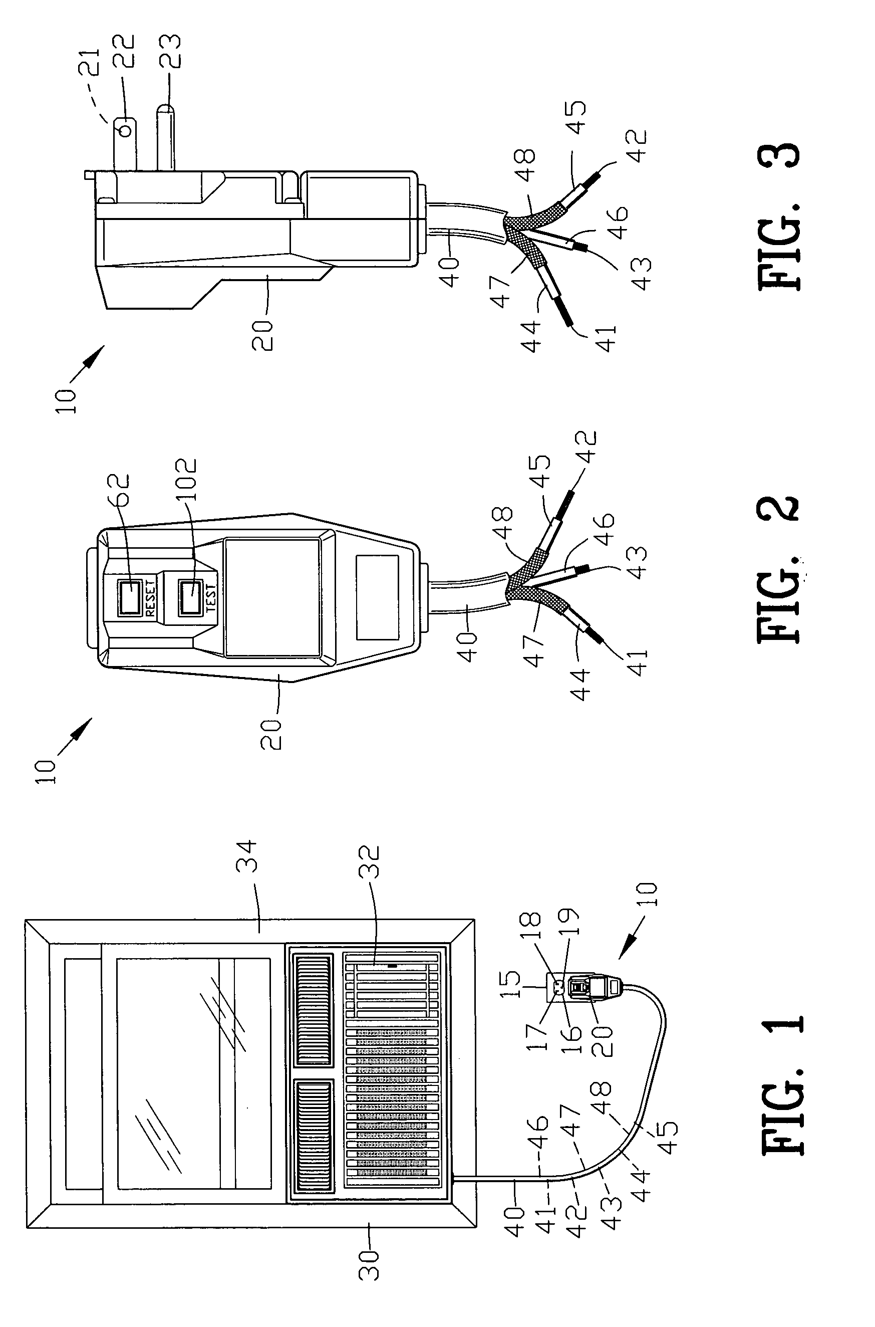 Leakage current detection and interruption circuit with improved shield