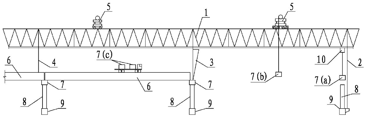 Three-working-face bridge erecting machine capable of achieving longitudinal and transverse splicing and bent cap shortcut-free segment splicing method