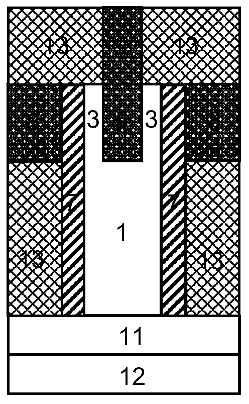 Conduction type adjustable source-drain resistance variable double-sided folded gate transistor and manufacturing method thereof