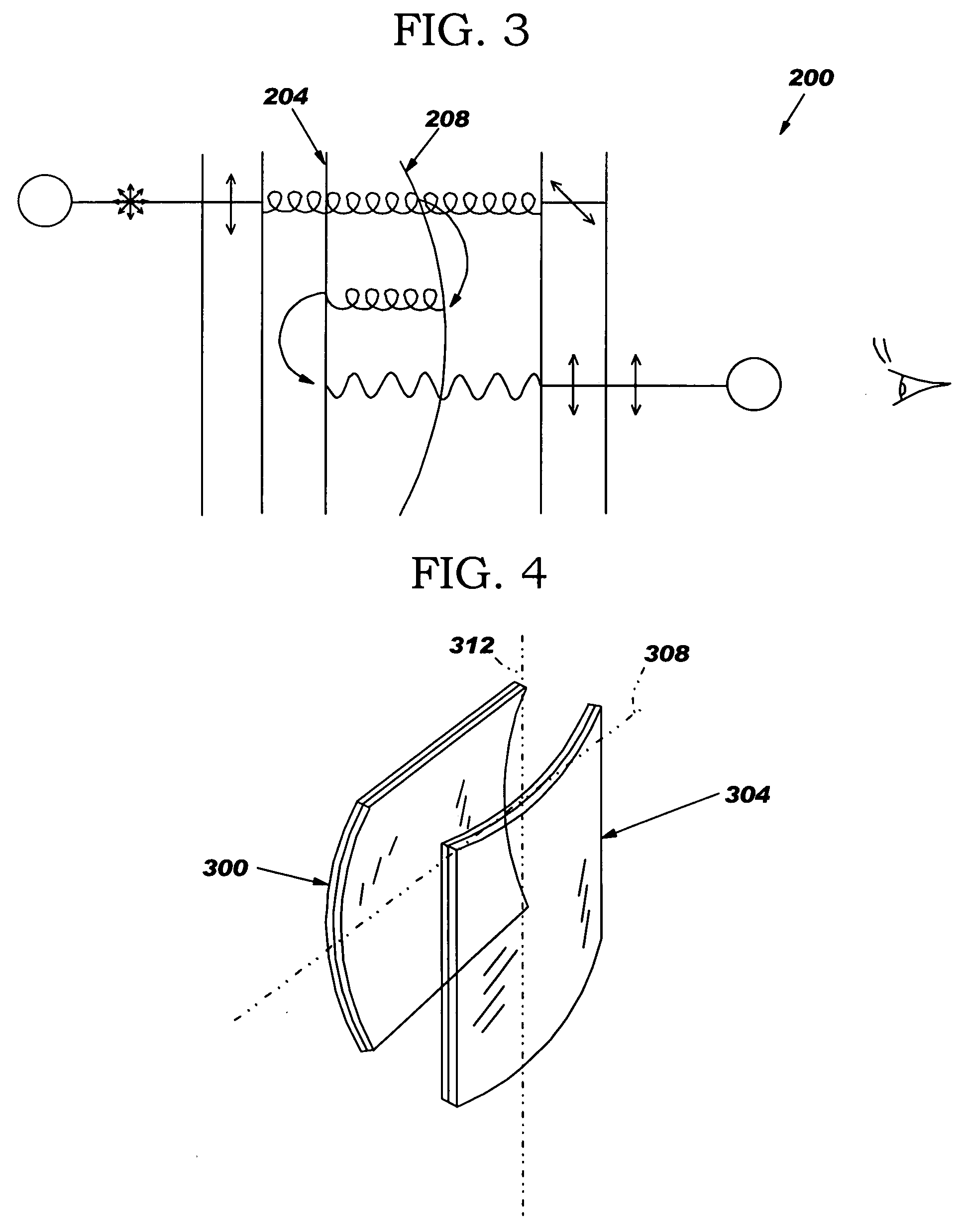 Optical system for forming a real image in space