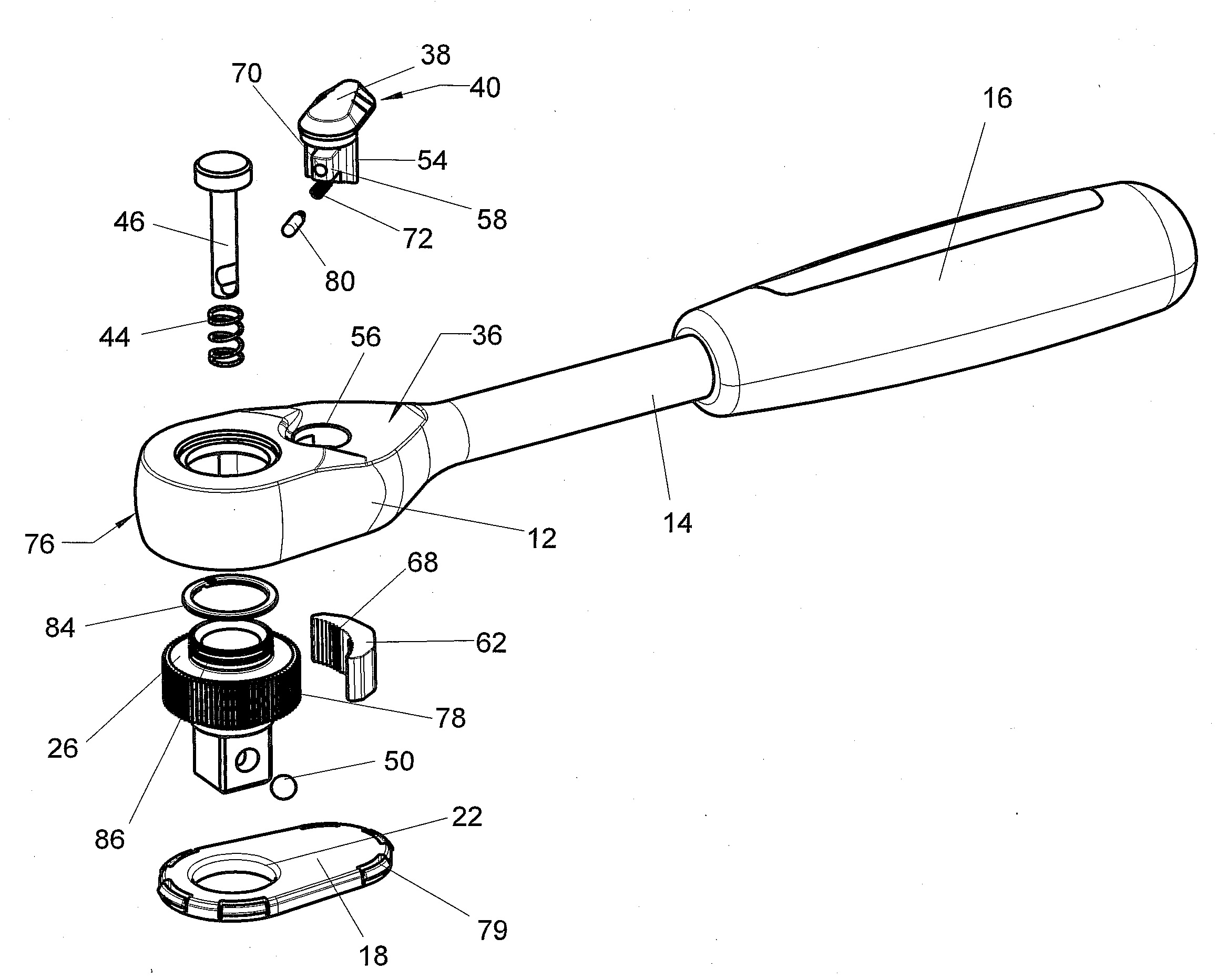 Ratcheting Tool with Fine Toothing