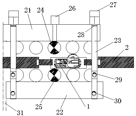 Method for improving detecting precision of continuous casting hydraulic fanshaped section roll gap through online roll gap apparatus