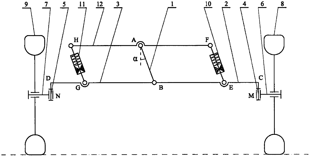 Vehicle body tilting mechanism and active tilting vehicle applying same