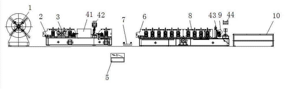 Automatic production line for side plate of high-strength bus duct groove cover plate