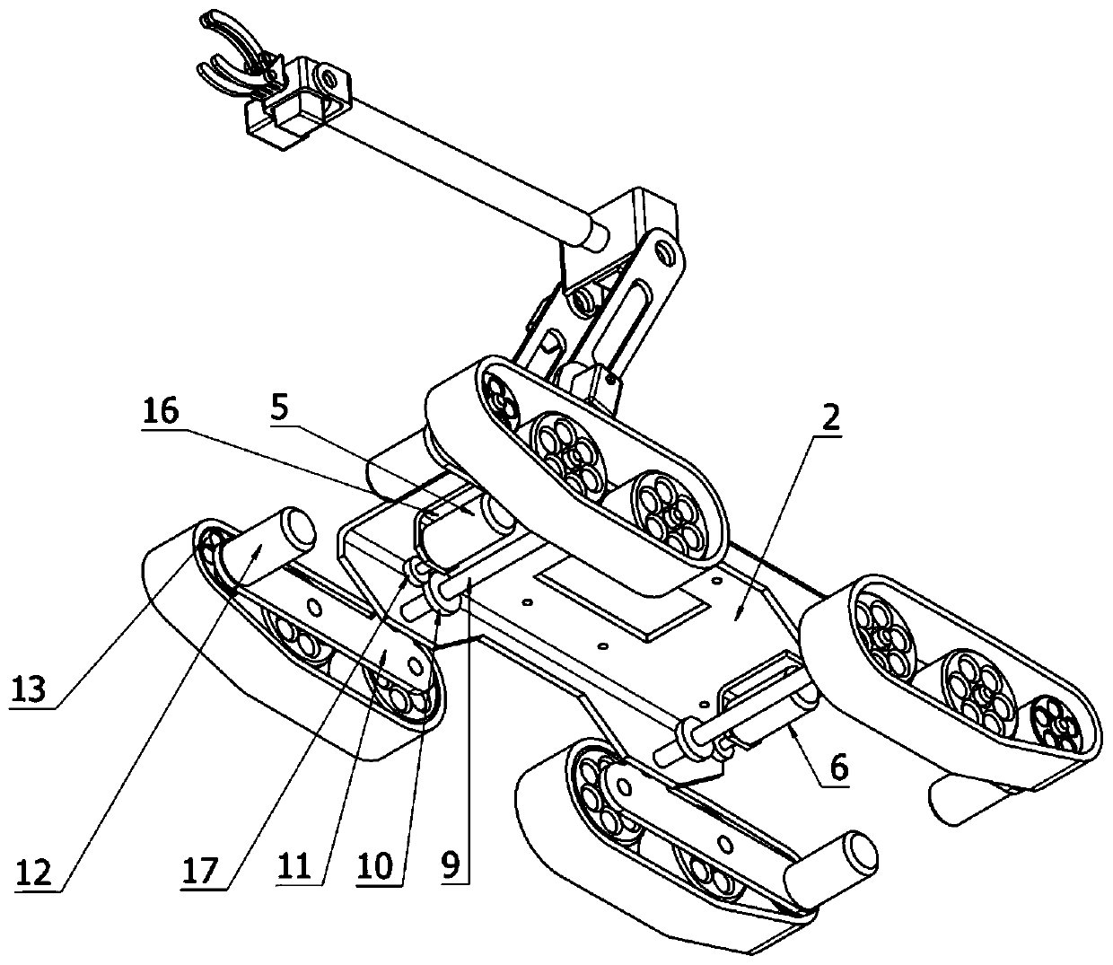 Crawler-type robot with function of climbing stairs