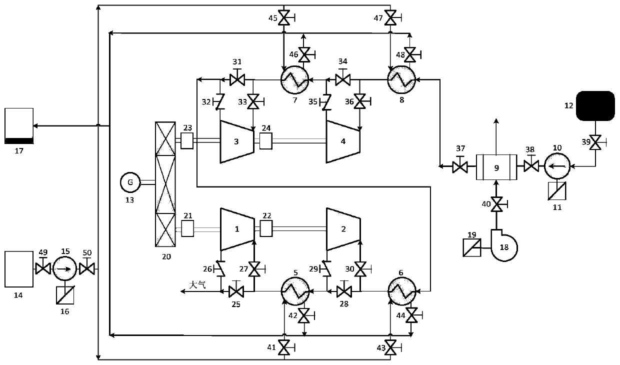 Power generation device and method for liquefied air energy storage system