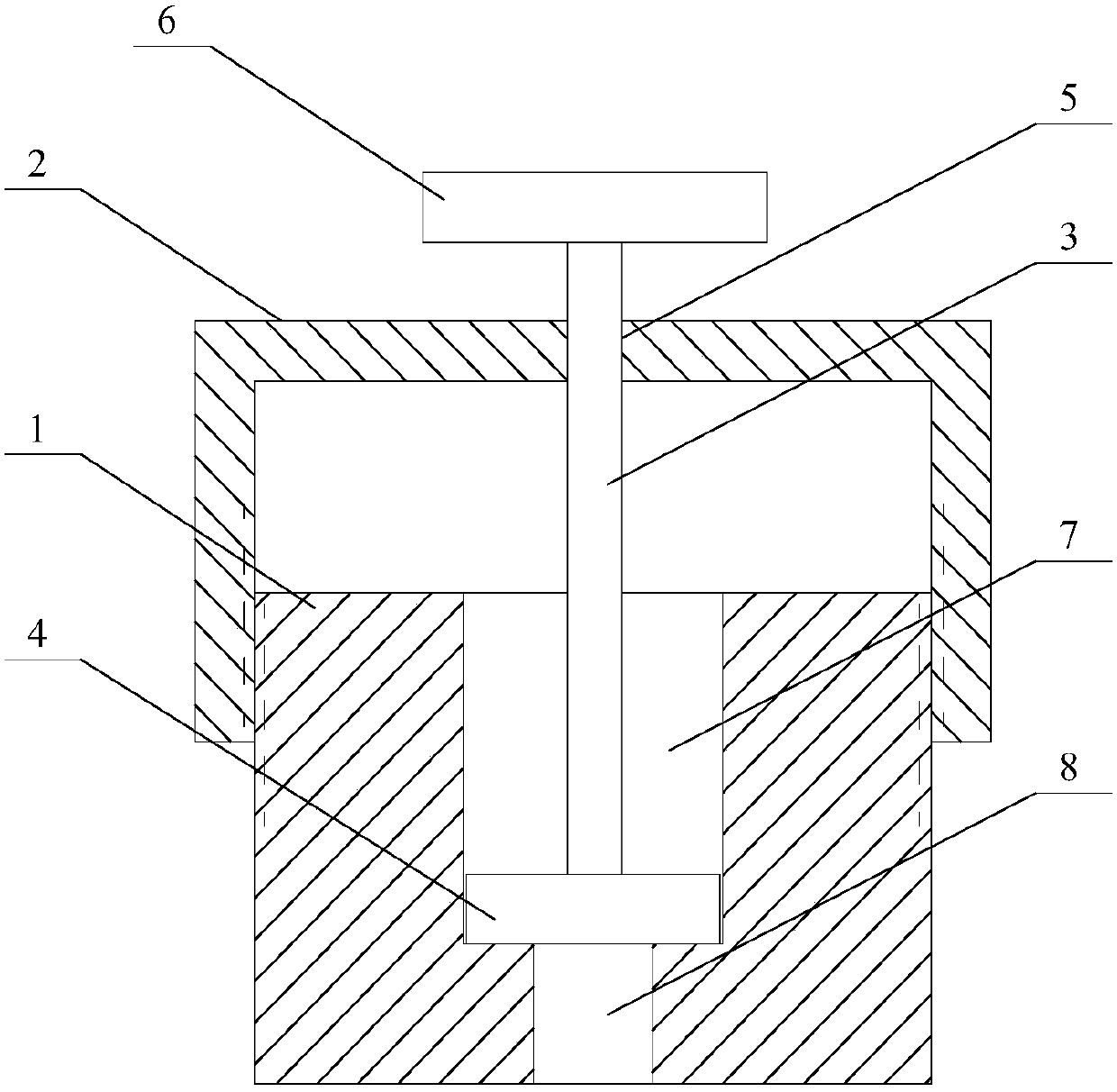 A device used for testing interlaminar interfacial shear strength of a fiber composite material bar