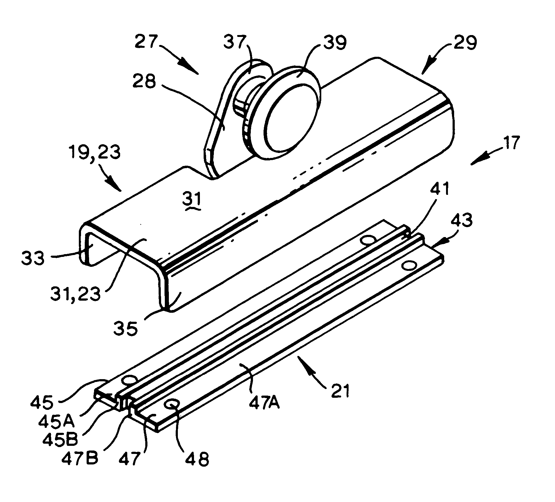 Support for a sliding panel