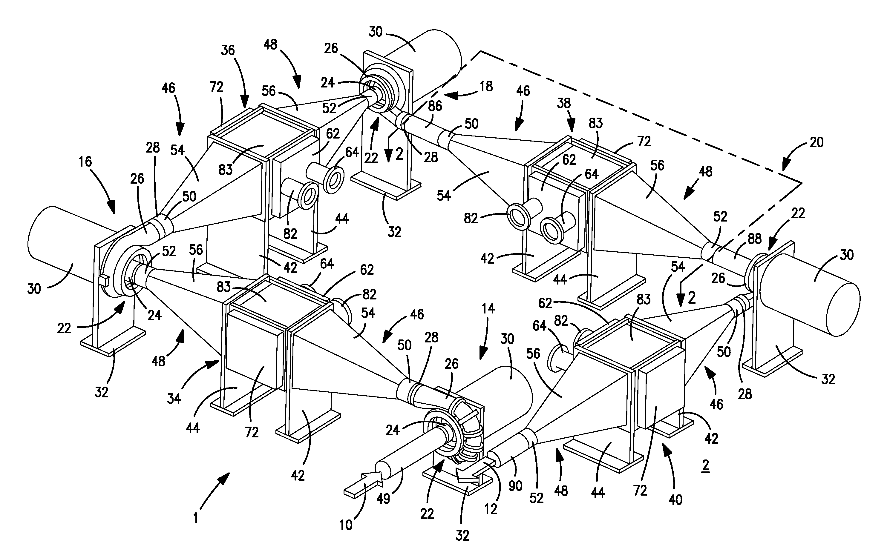 Multistage compressor installation