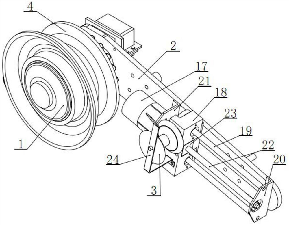 A walking claw of a high-voltage transmission line inspection robot