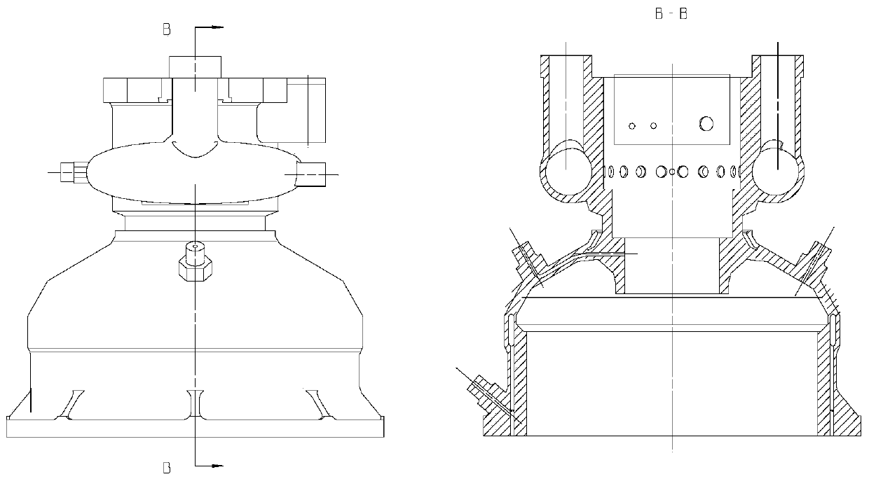 Integrated manufacturing method for pintle type head interlayer shell of airspace engine