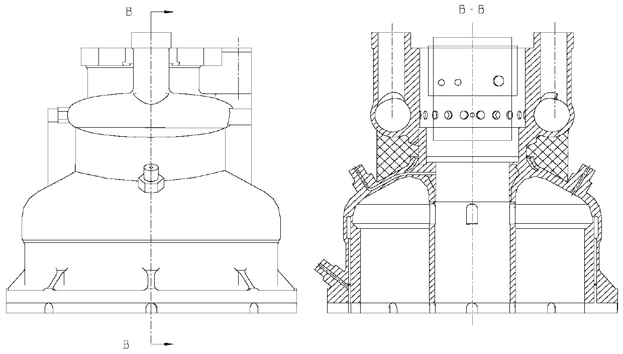 Integrated manufacturing method for pintle type head interlayer shell of airspace engine