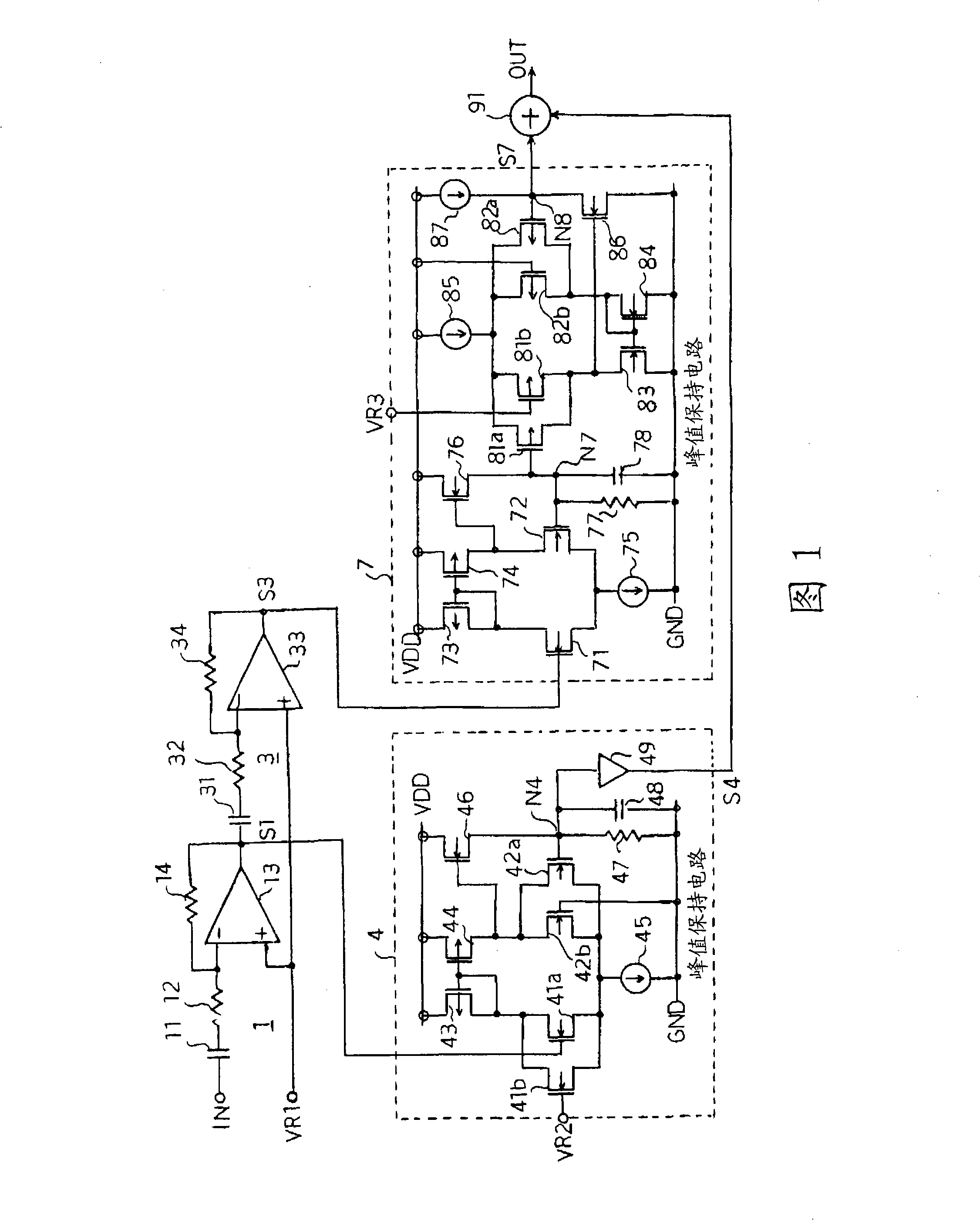 Peak-hold circuit and signal strength indicator using the peak-hold circuit