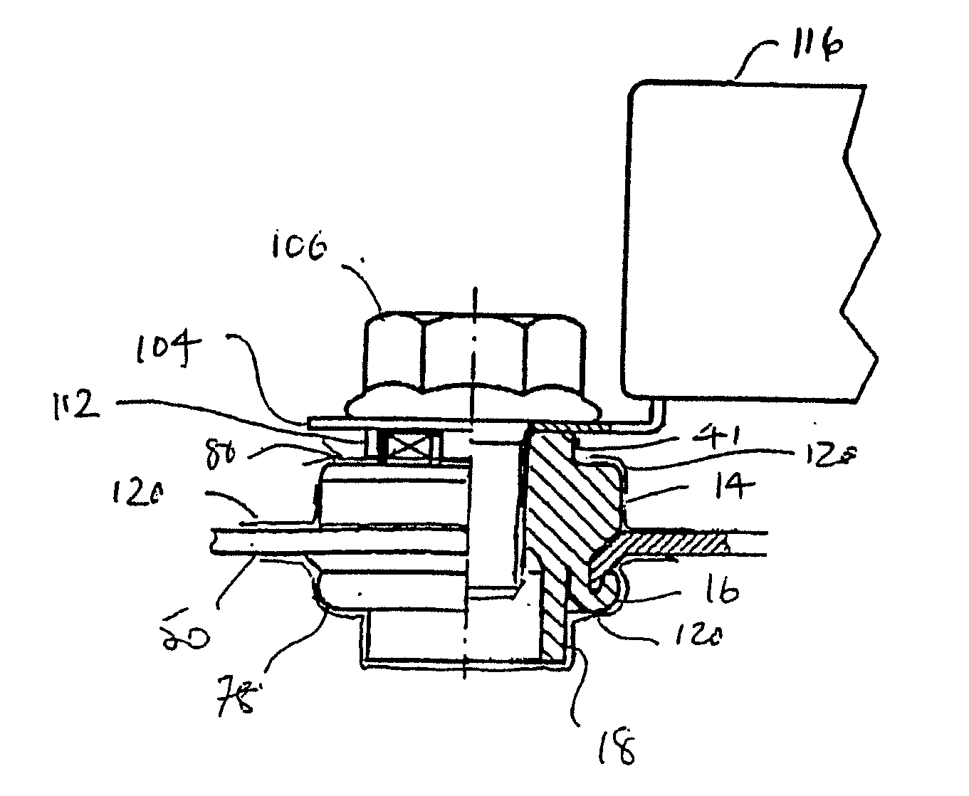 Method for cheating an electrically conductive connection between an electric terminal device such as a cable shoe and a sheet metal part, fastener element and component assembly