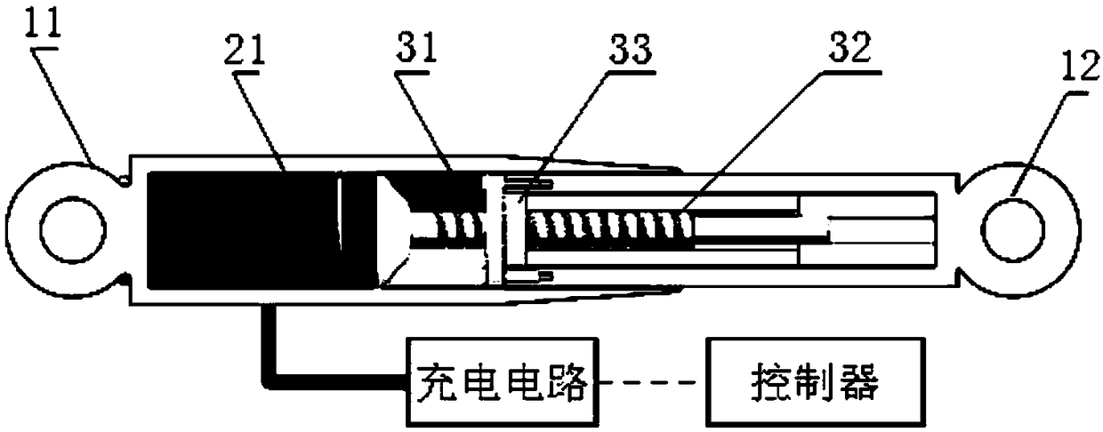 Energy-fed semi-active suspension variable damping system and a control method