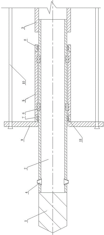 Drill bit and construction method for constructing one-time forming high-pressure rotary spraying soil anchor rod