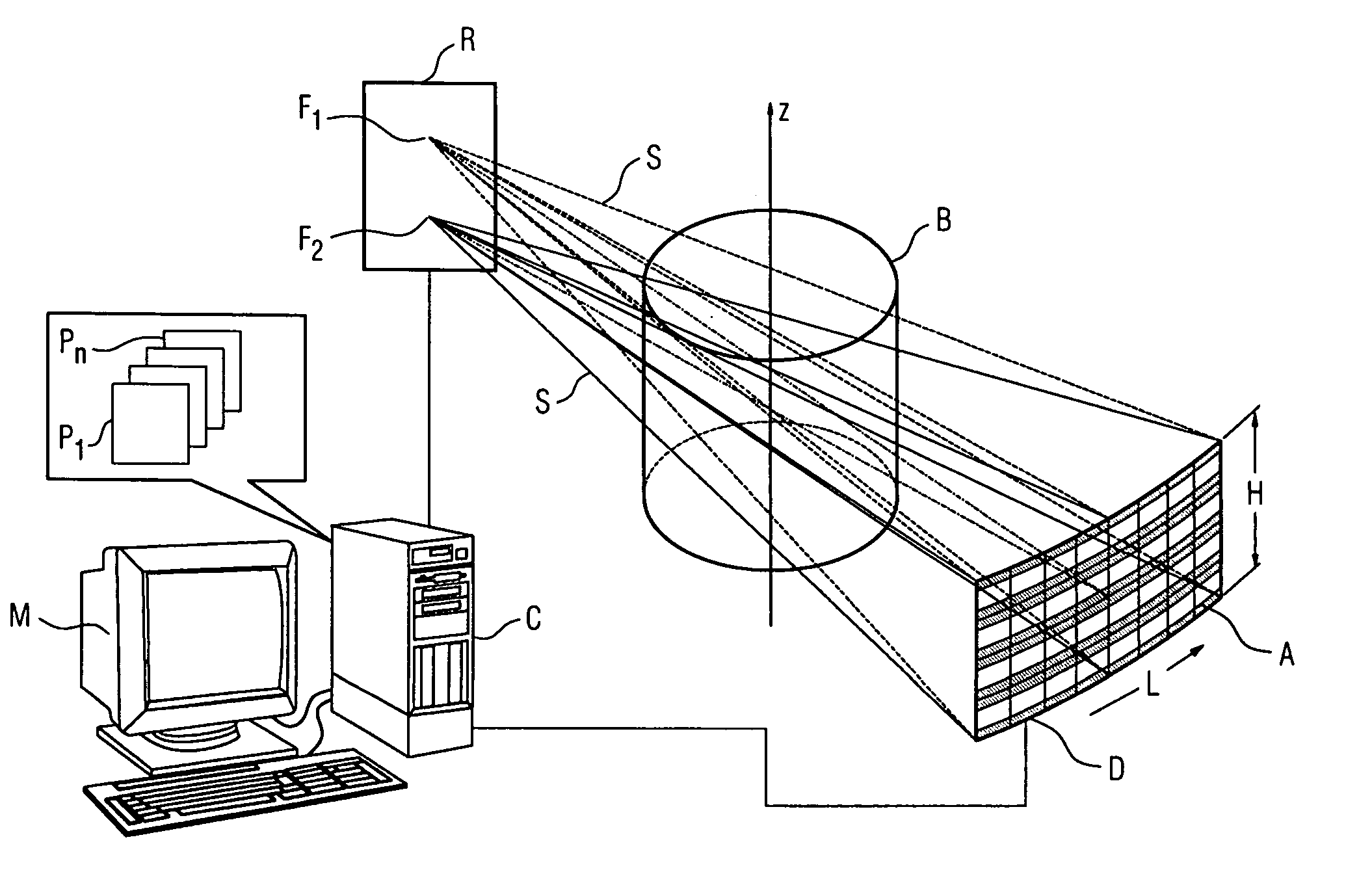 Computed tomography unit having an aperture stop