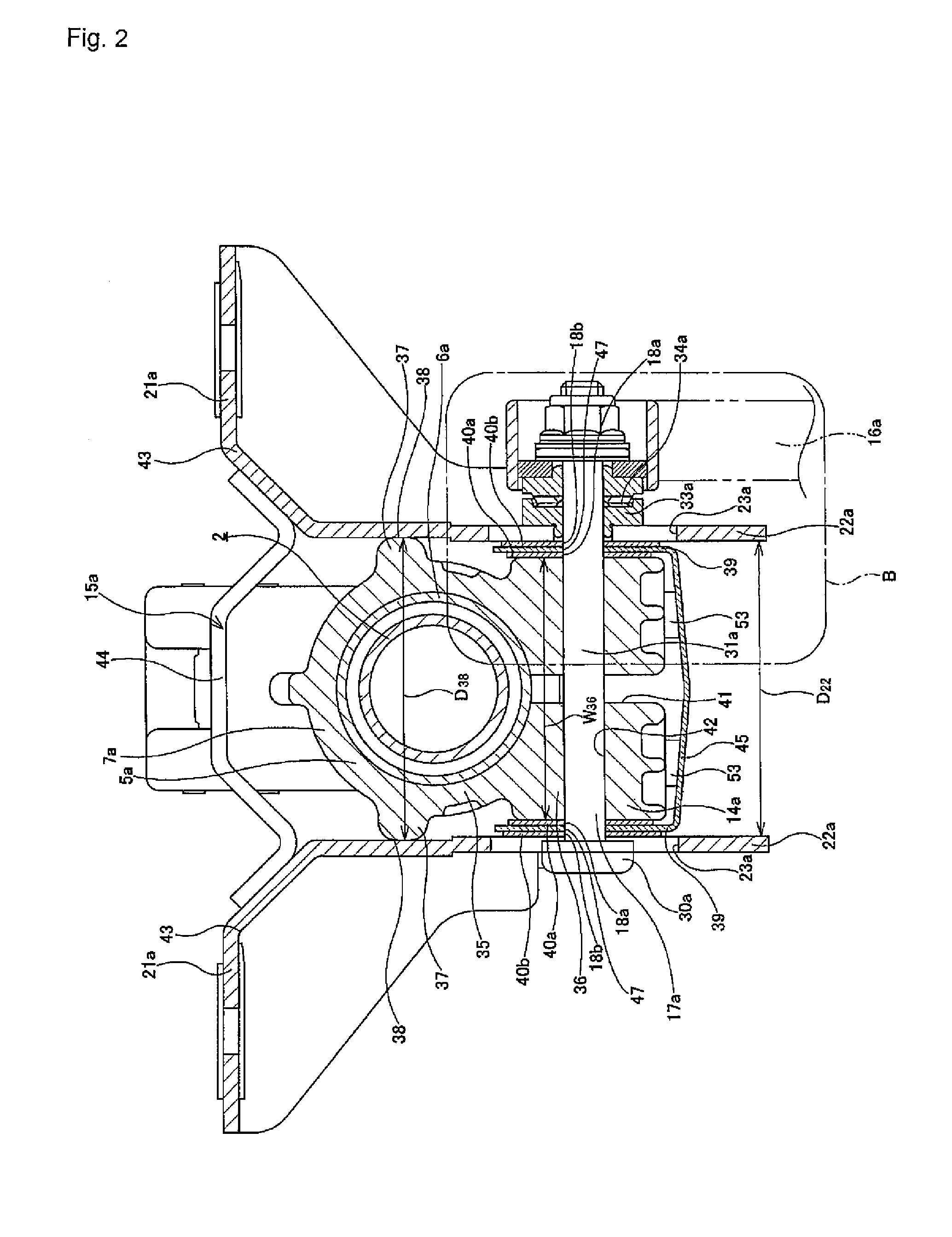 Position adjusting device for steering wheel