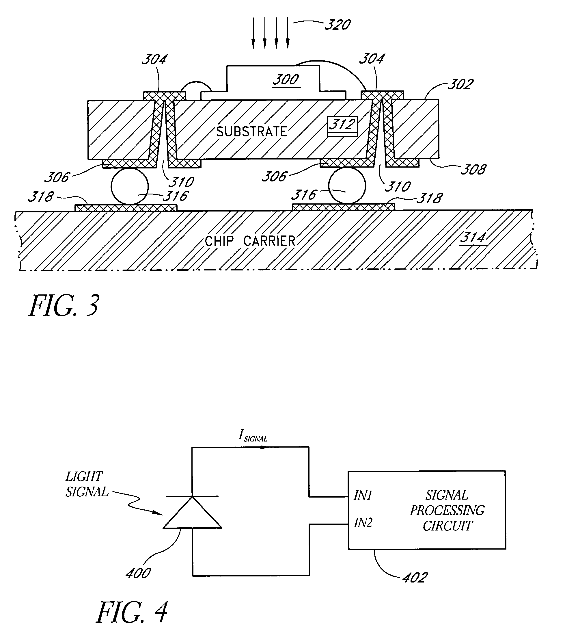 Front side illuminated photodiode with backside bump