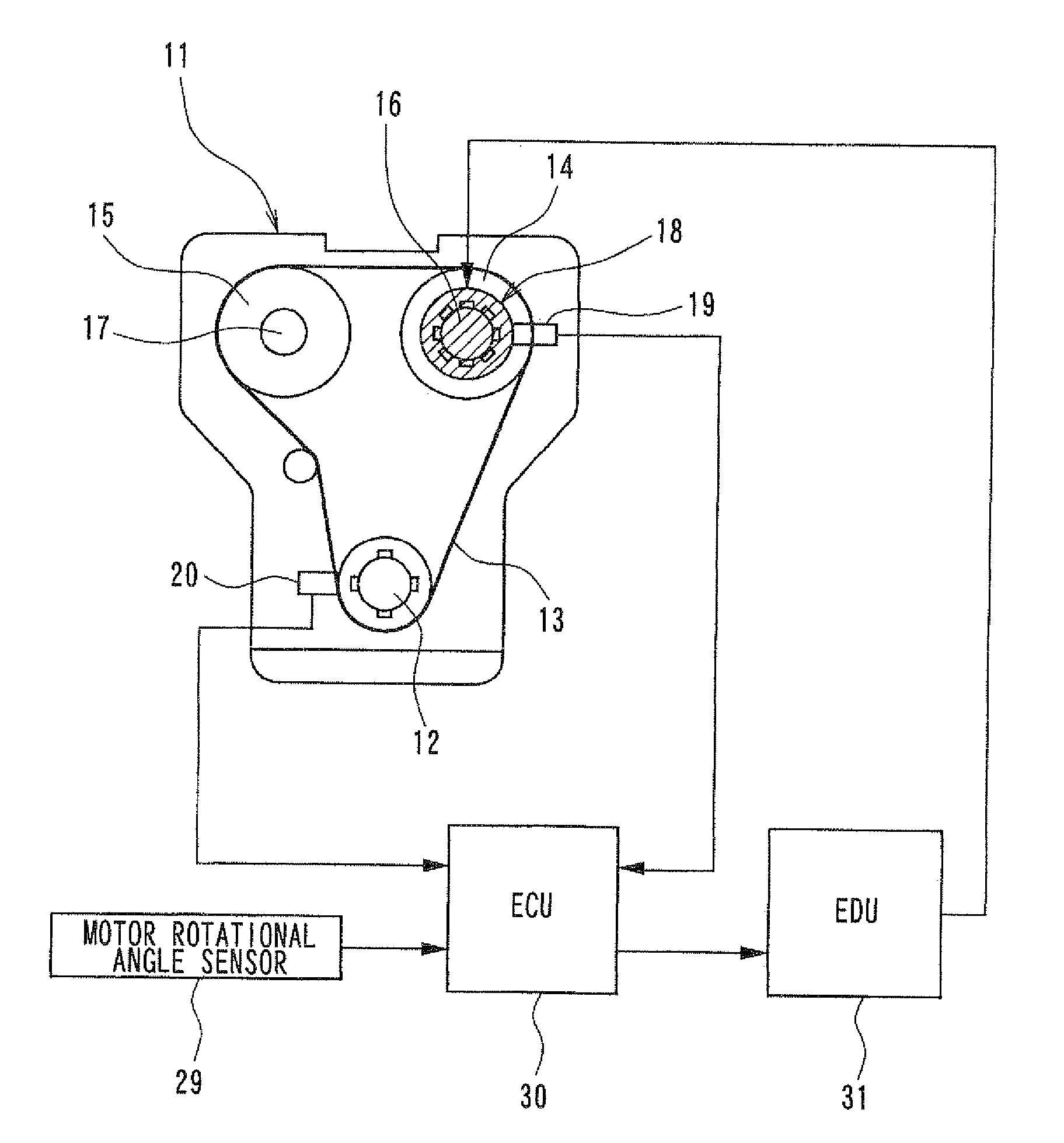 Control system for variable valve timing apparatus