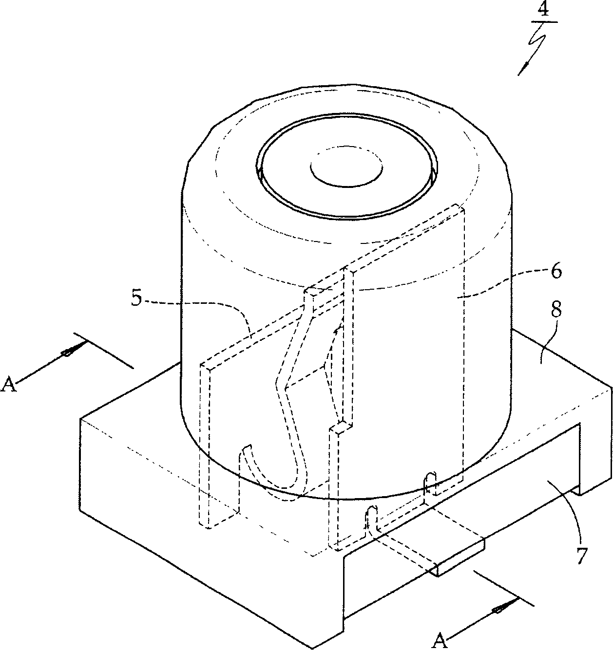 Radio frequency testing switch of flowing terminal