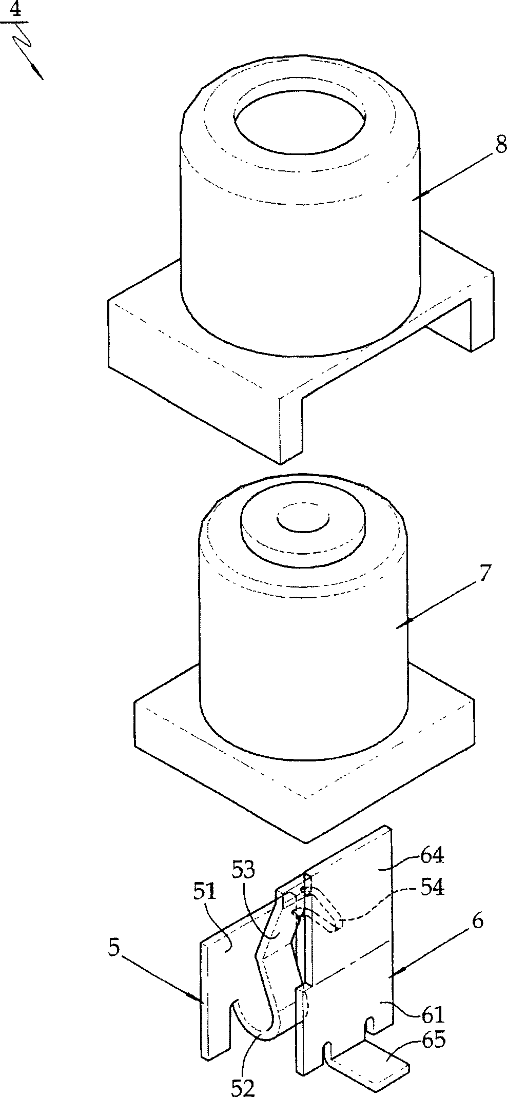 Radio frequency testing switch of flowing terminal