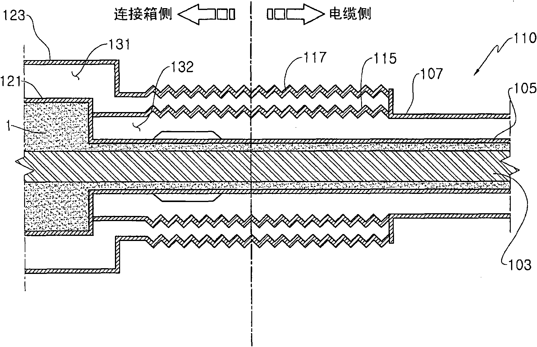 Cryostat of superconducting cable