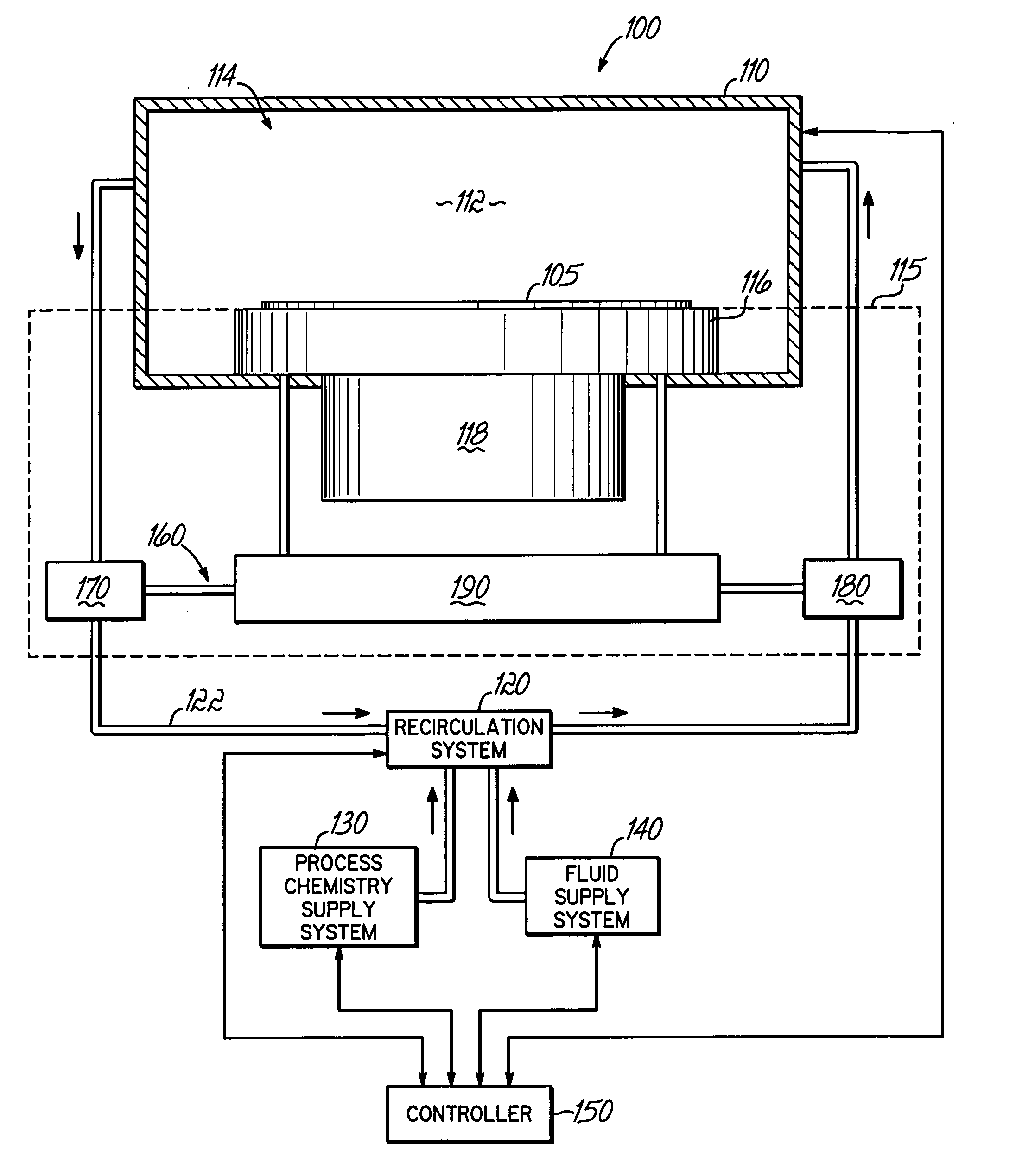 Method and apparatus for clamping a substrate in a high pressure processing system