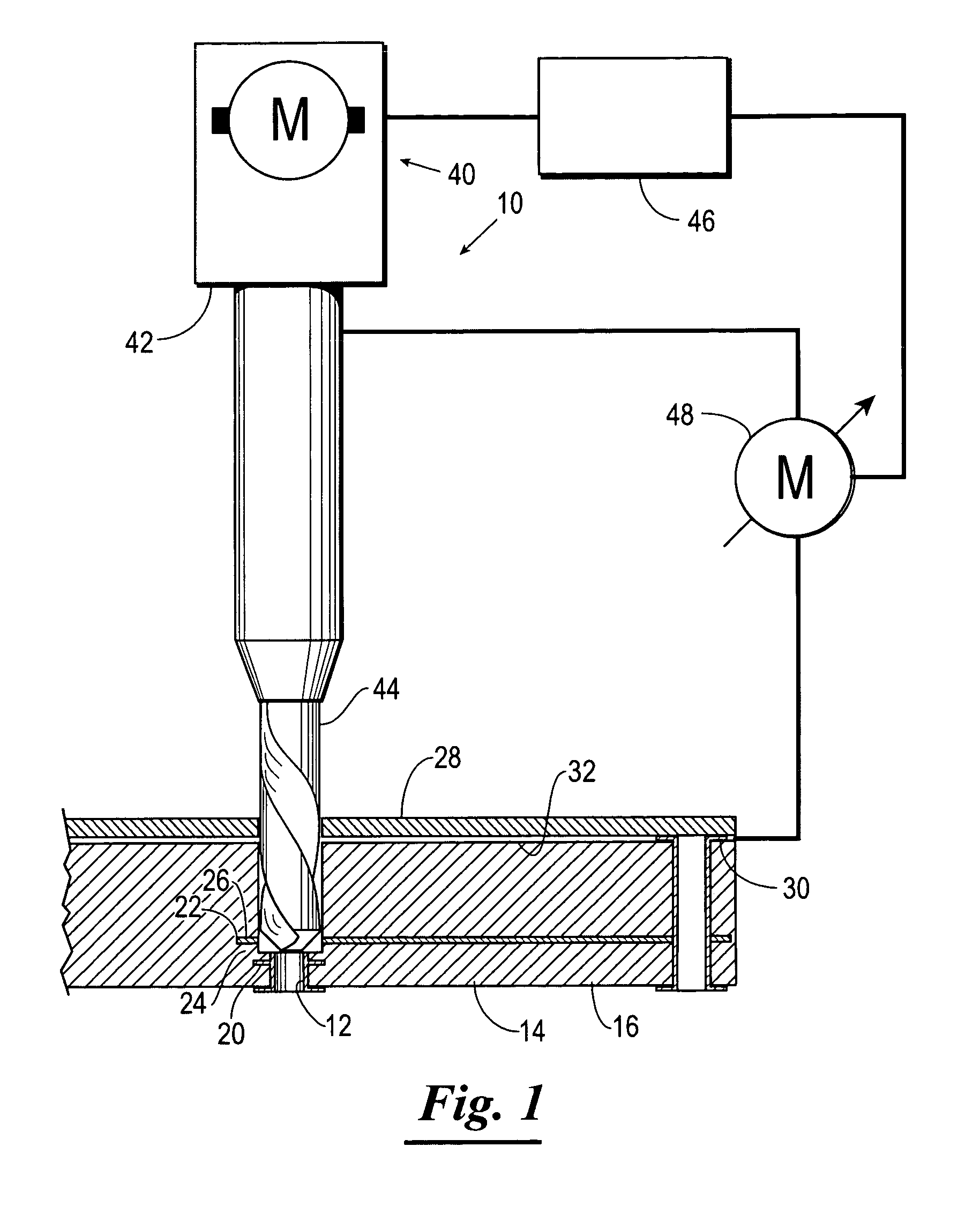 Closed loop backdrilling system