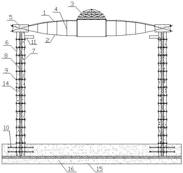 Super-large thermal insulation storage tank with double-curved double-layer cable as tank roof and its construction method