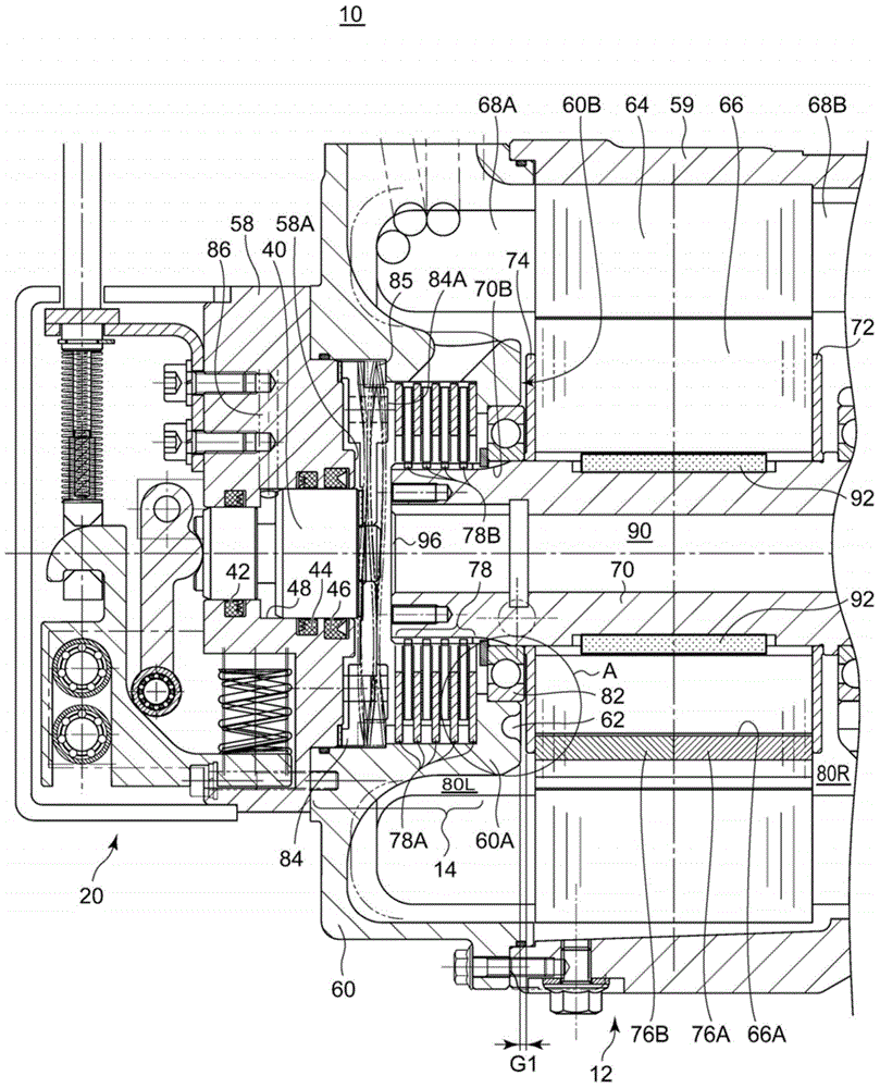 Motor, wet type brake and wet type clutch