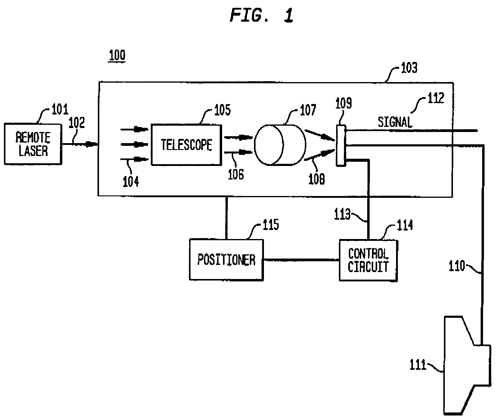 Optical receiver comprising a receiver photodetector integrated with an imaging array