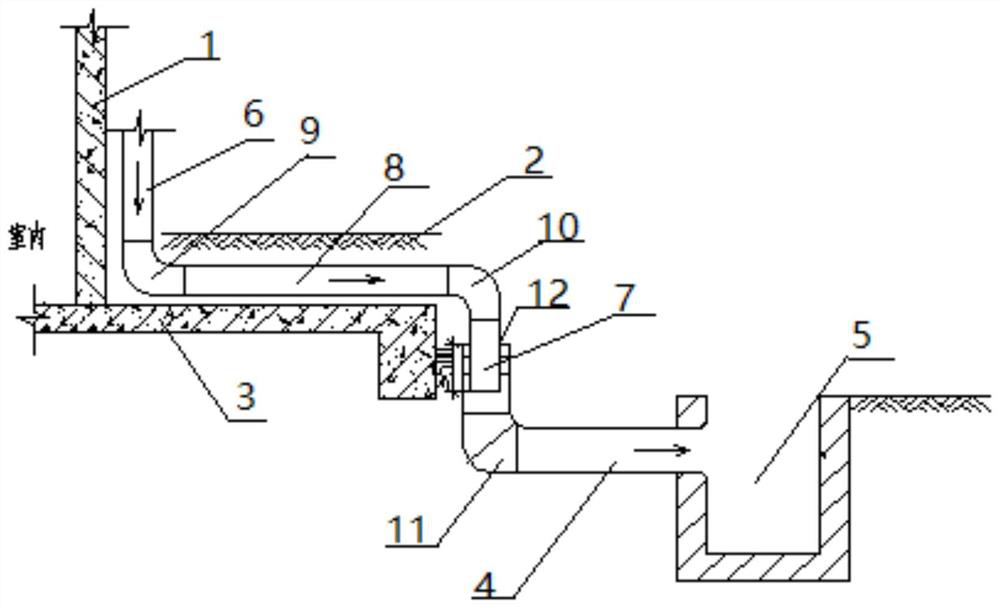 Anti-sedimentation structure and method for building drainage outdoor pipe