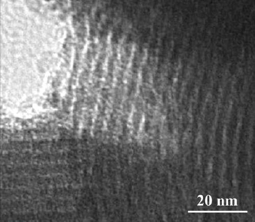 Preparation of polyester/periodic mesoporous bone-filling composite material with fluorescently-labeled degradation rate, product and application