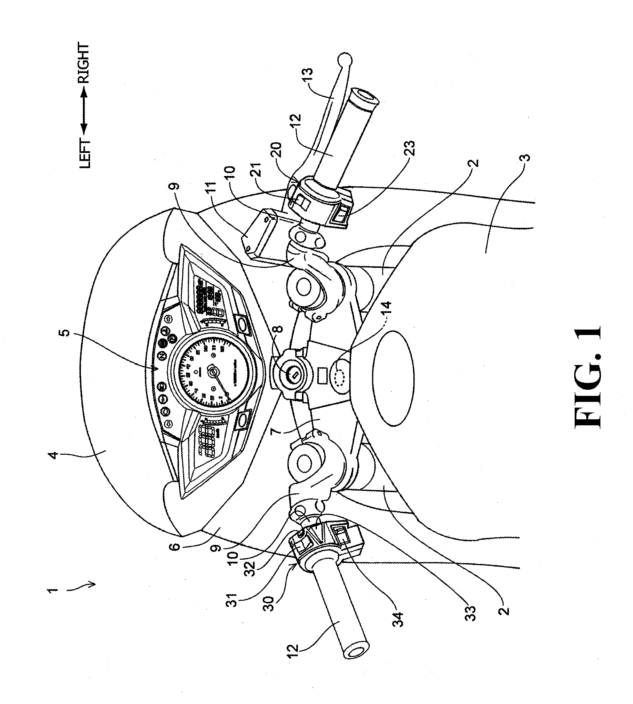 Handlebar switch for motorcycle