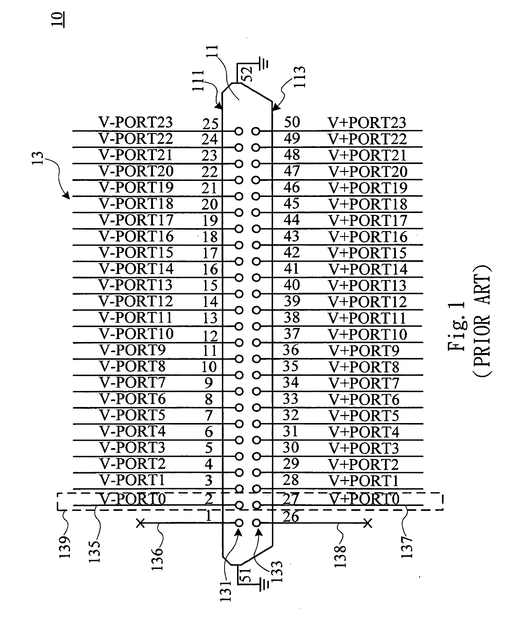 Connector for the network device