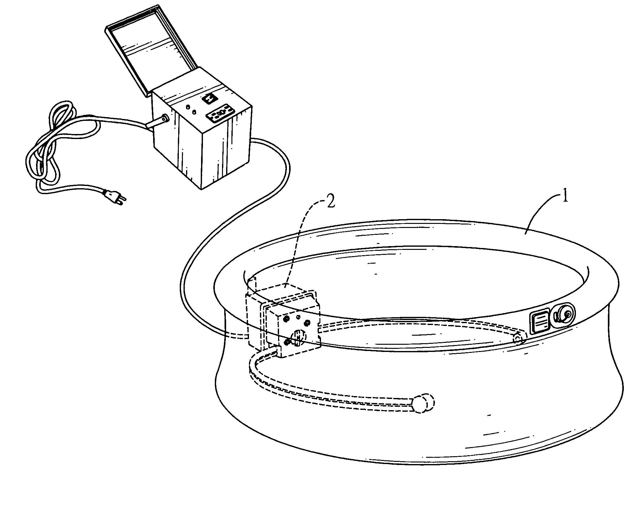 Swirling bathing tub