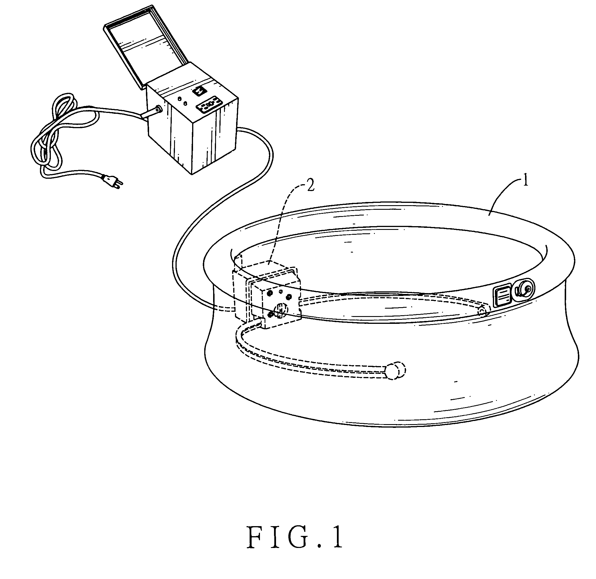 Swirling bathing tub