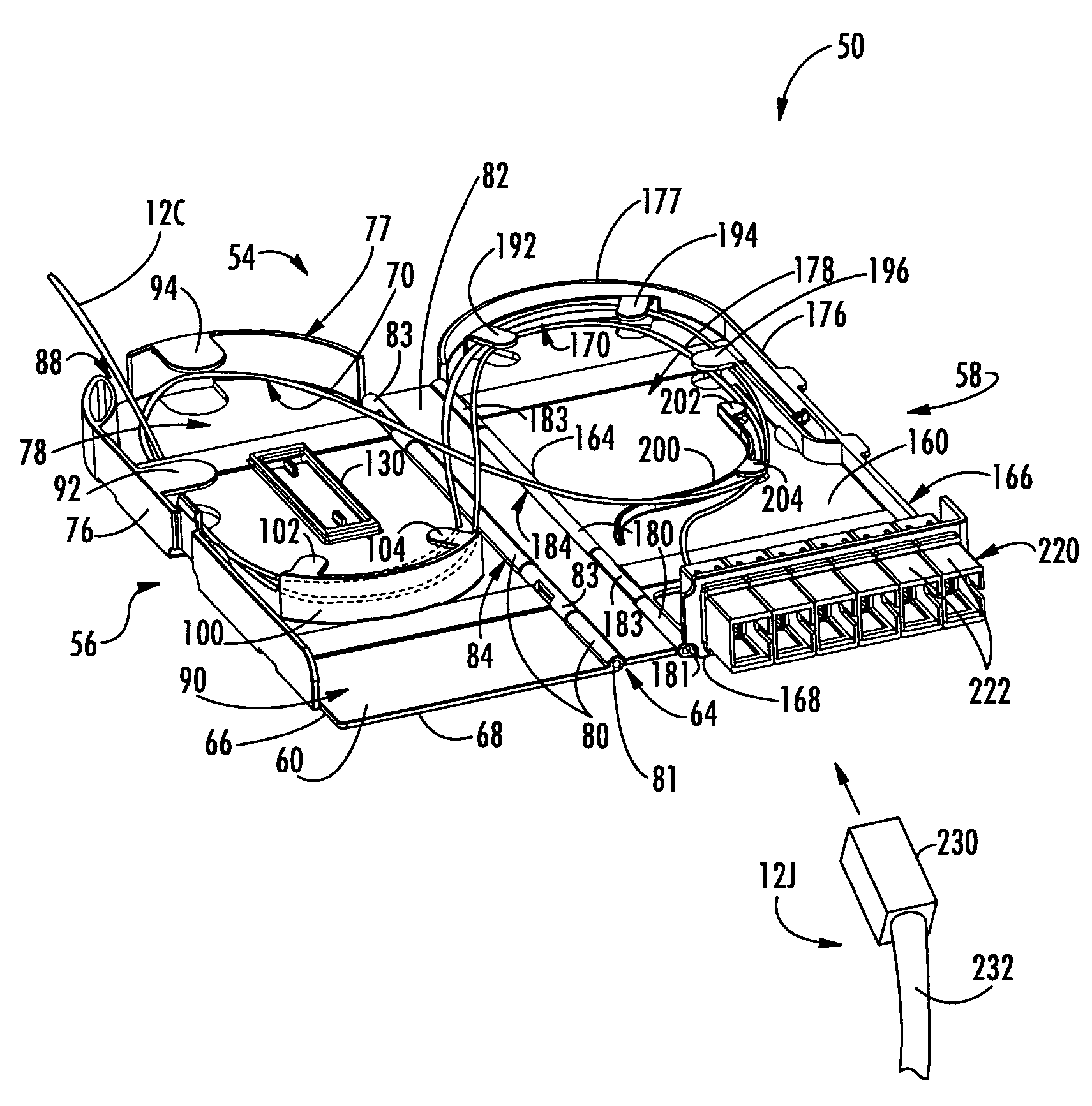 Compact, high-density adapter module, housing assembly and frame assembly for optical fiber telecommunications