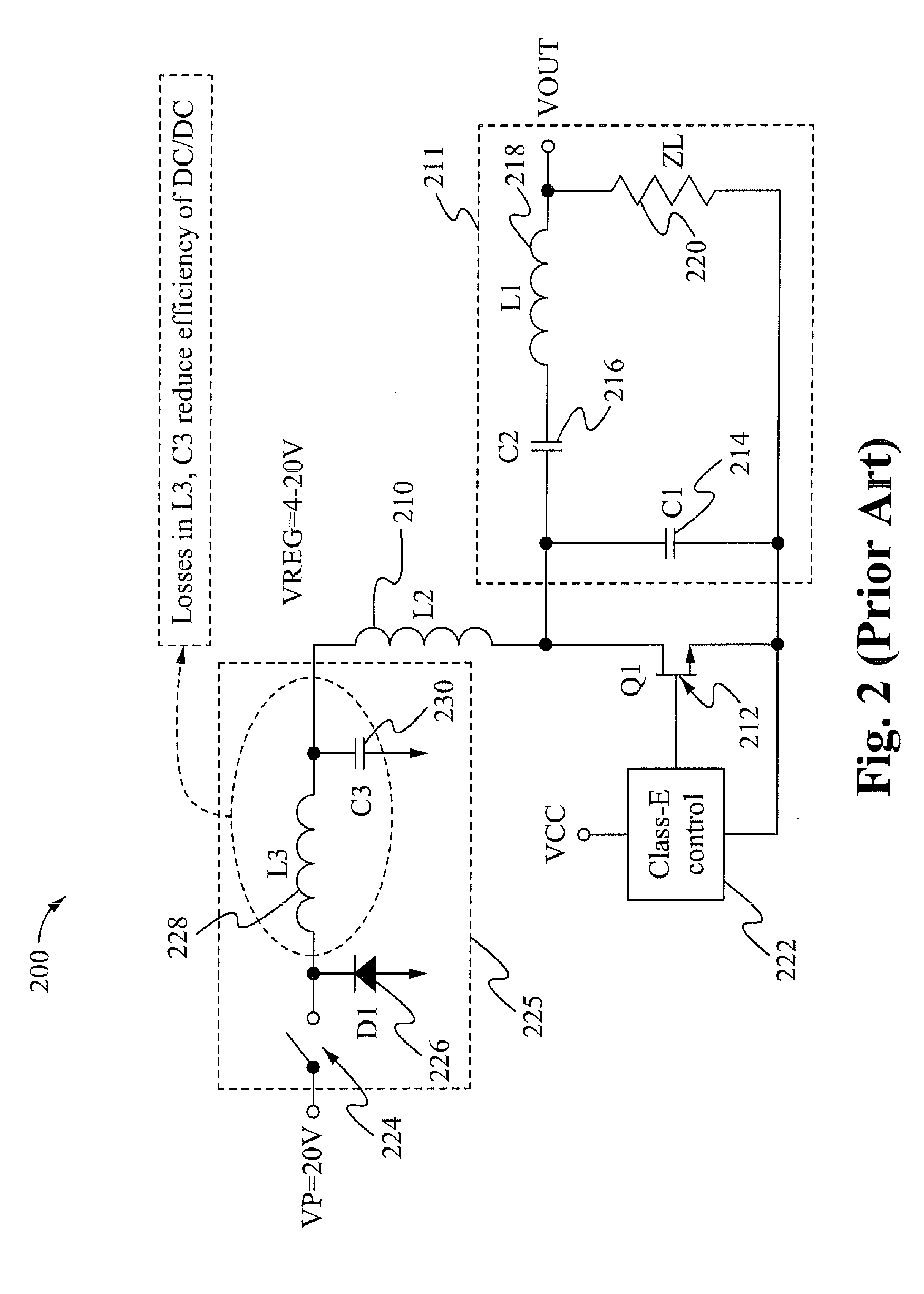 Efficient power regulation for class-e amplifiers