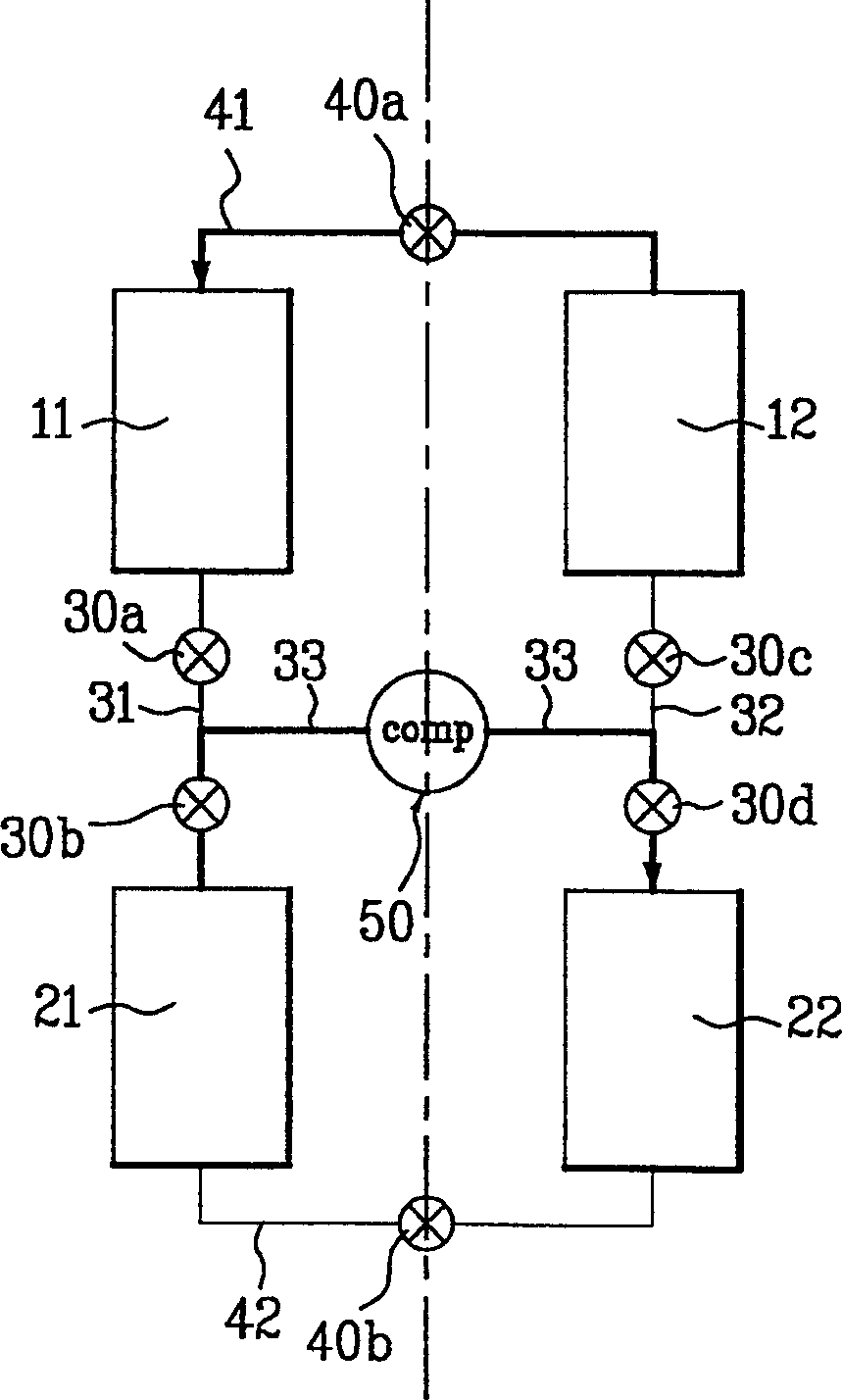 Refrigerating circulation system of hydrogen storage alloy air conditioner and its control method