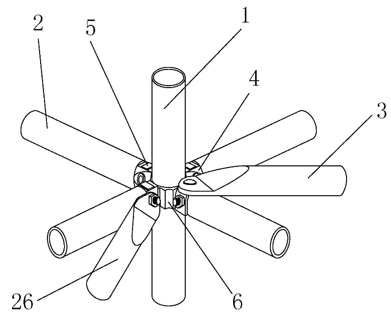 Connecting member of socket and spigot type tenon-mortise self-locked steel pipe scaffold