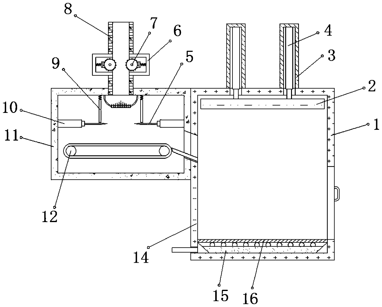 Cane sugar purification device for sugarcane processing