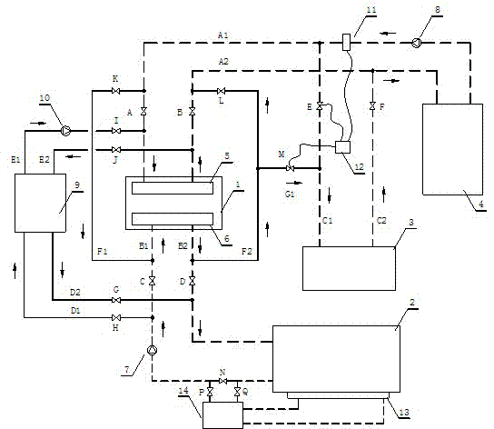 Air-conditioning system improvement method and device for applying all-weather solar heating