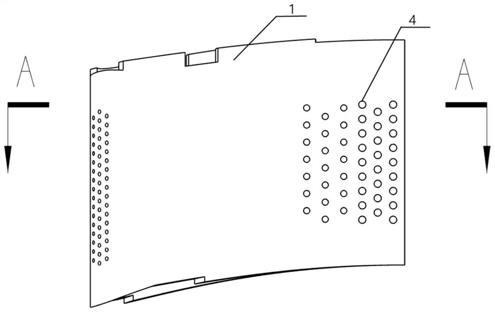 Ceramic matrix composite turbine guide blade with turbulent flow structures and preparation method thereof