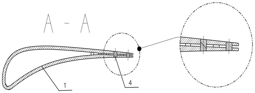 Ceramic matrix composite turbine guide blade with turbulent flow structures and preparation method thereof