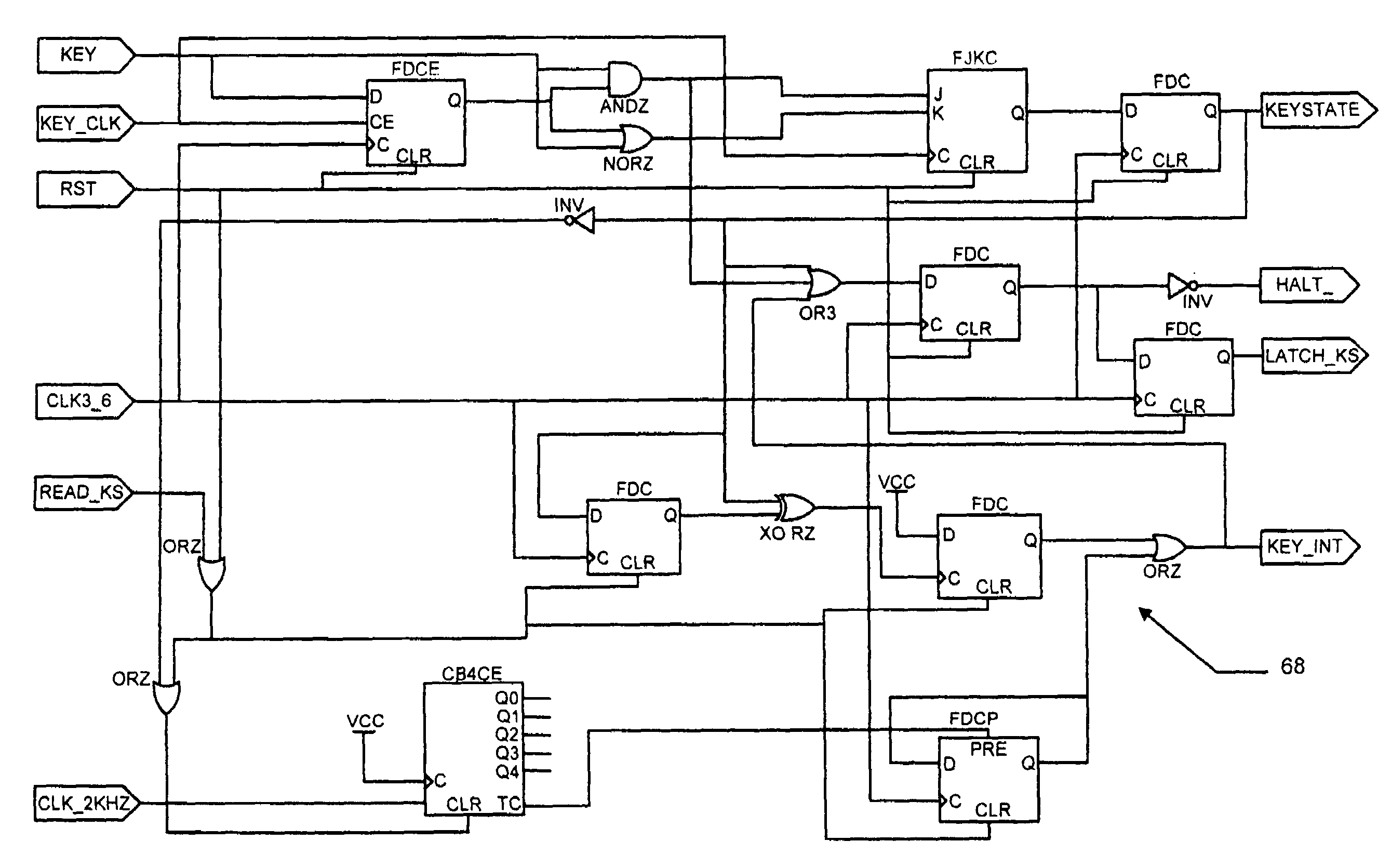 Method and apparatus for keyboard control with programmable debounce and jog