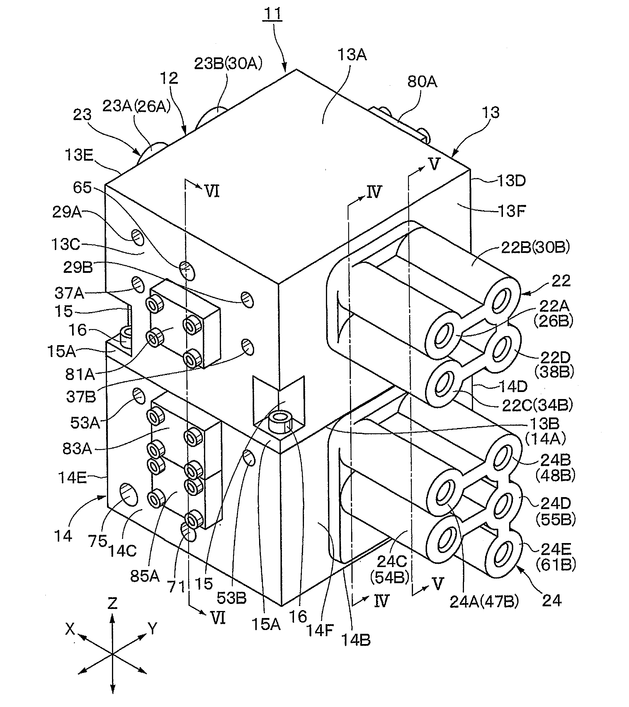 Multiple valve device